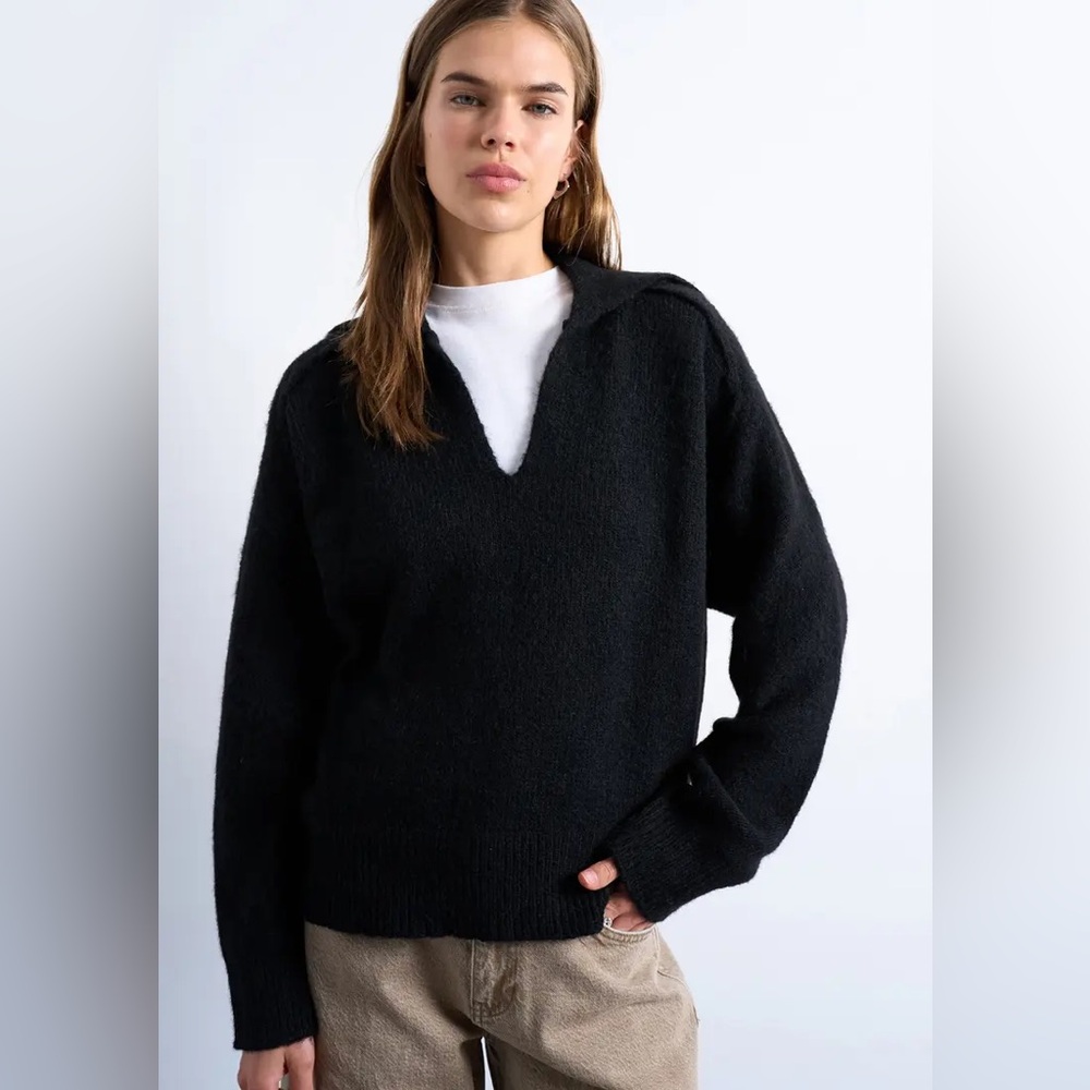 Topshop Black V-Neck Sweater